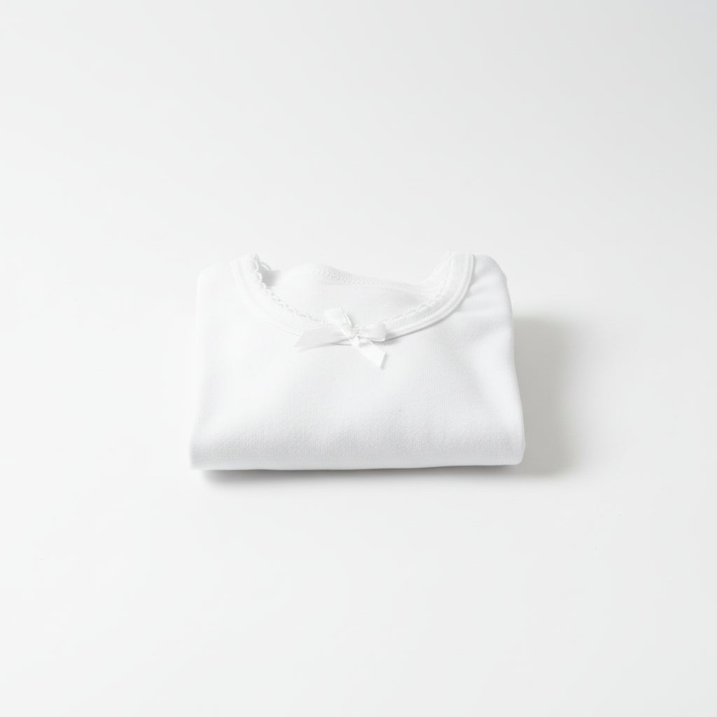 Camiseta de Algodón Blanca Niña