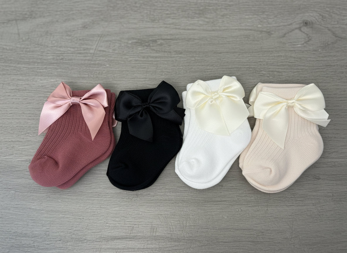 Pack 4 Calcetines de Algodón con lazo