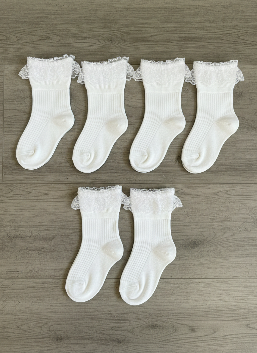 Pack 3 Calcetines de Algodón con vuelos