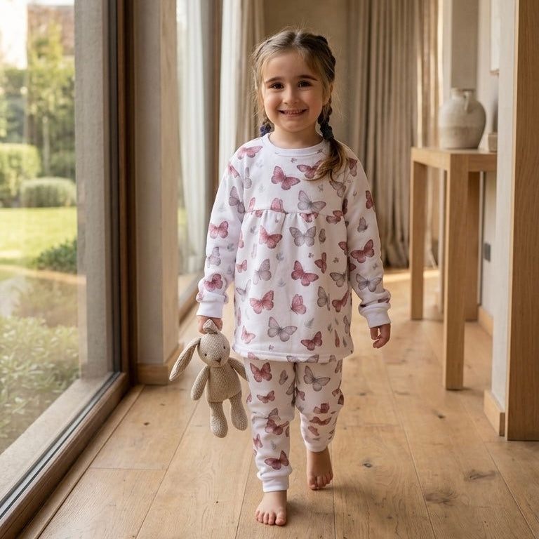 Pijama Invierno Niña Franela Algodón Pima Lunaria