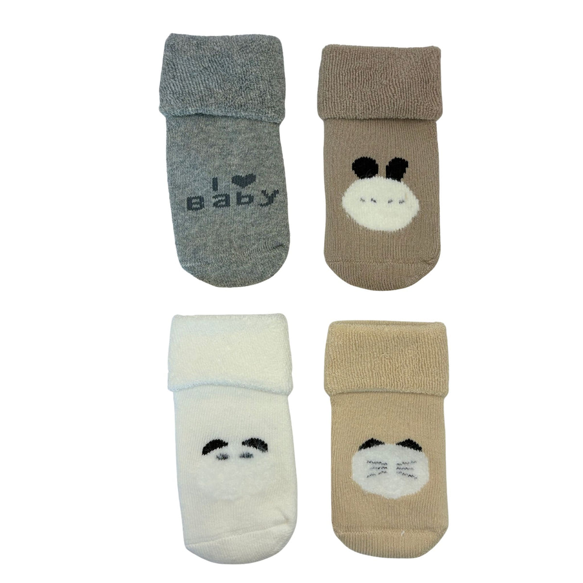 Pack de 4 Calcetines de Algodón con Textura Soft – Colección Animalitos