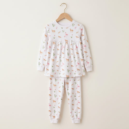 Pijama Brisa Atacama Ancestral Niña · Algodón Pima Jersey