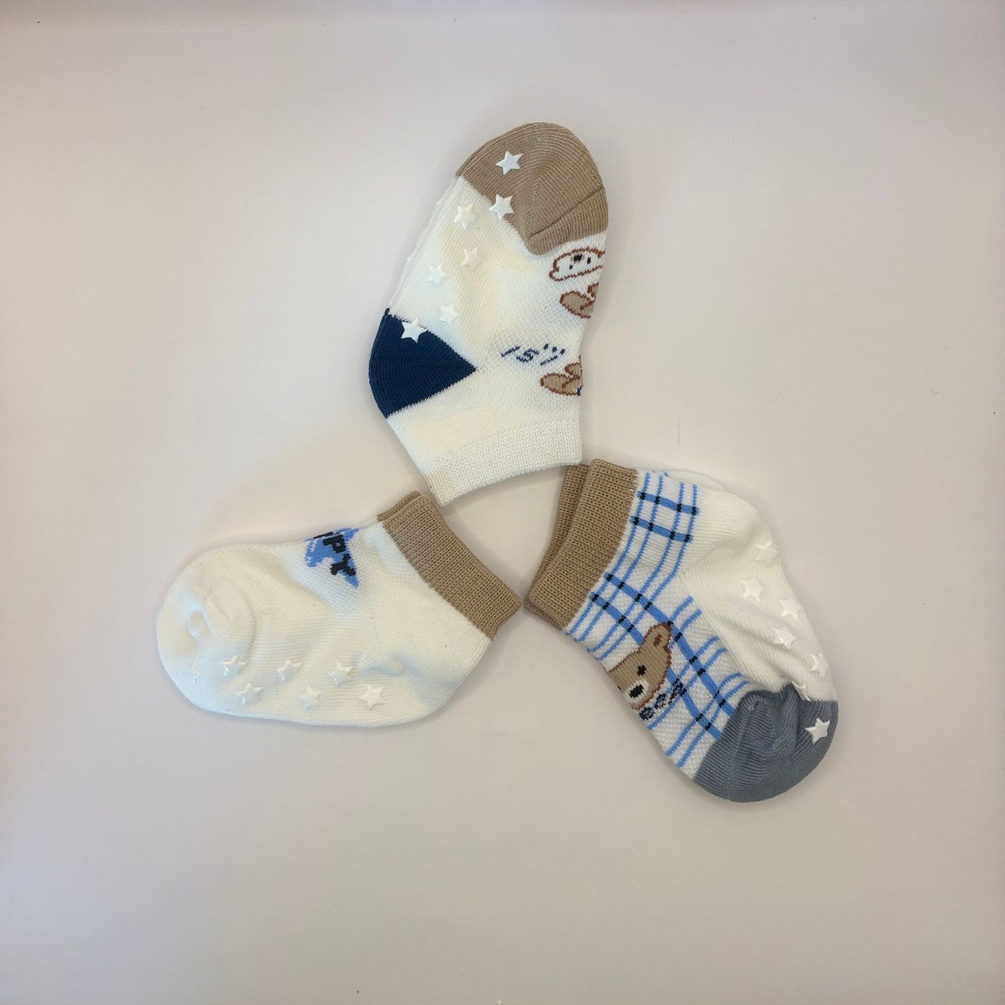 Pack 3 Pares Calcetines Antideslizantes Bear & Stripes