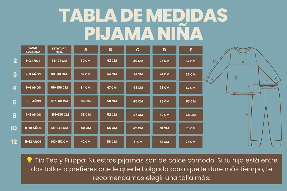 Pijama Media Estación Algodón Pima Brisa Antártica Niña