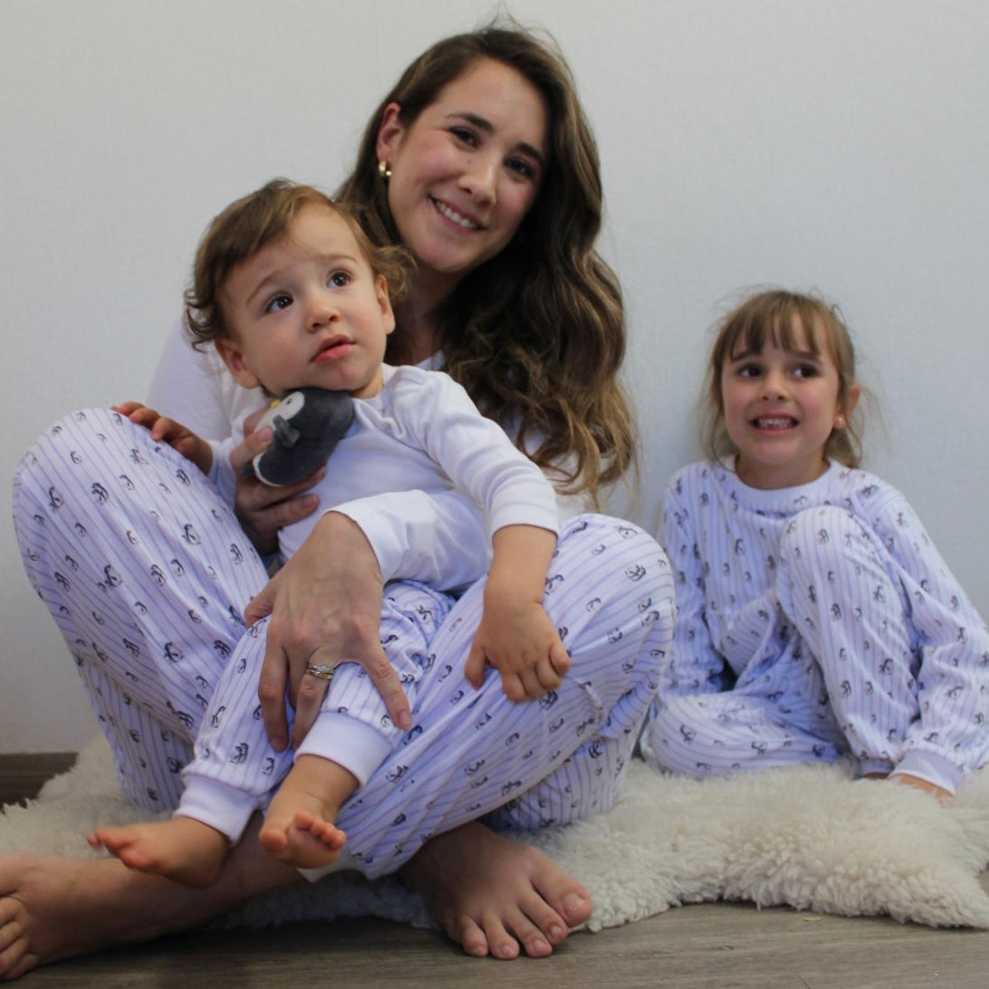Pijama Media Estación Algodón Pima Brisa Antártica Mamá
