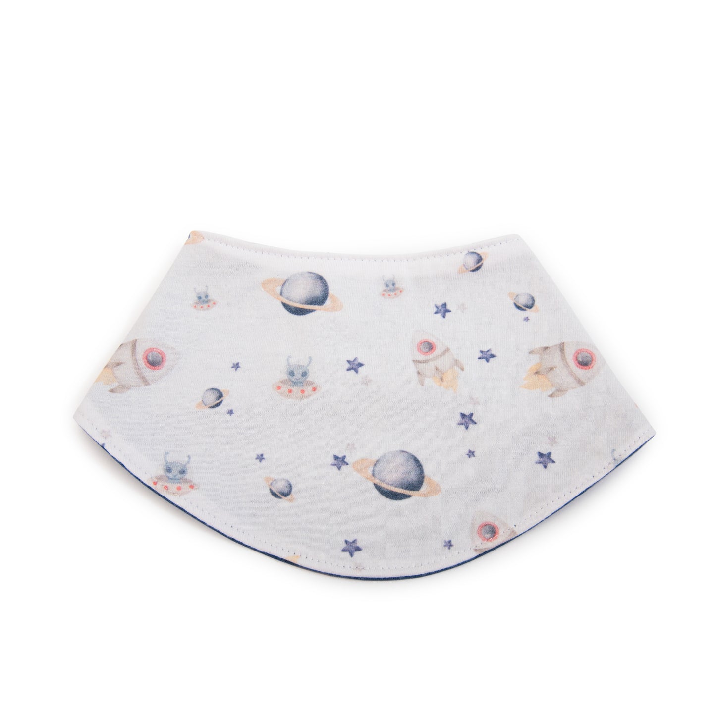 Babero Redondo Espacio de Algodón Reversible