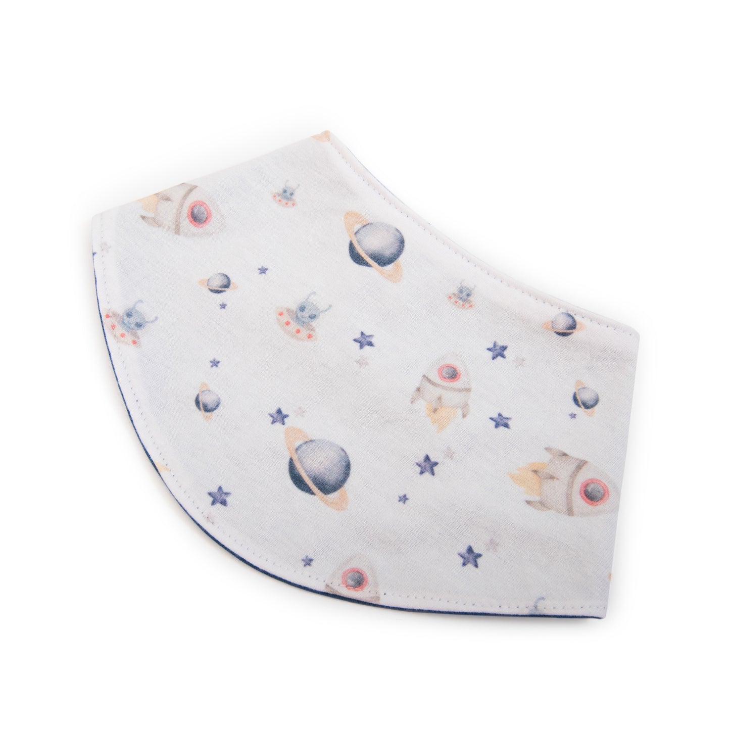 Babero Redondo Espacio de Algodón Reversible