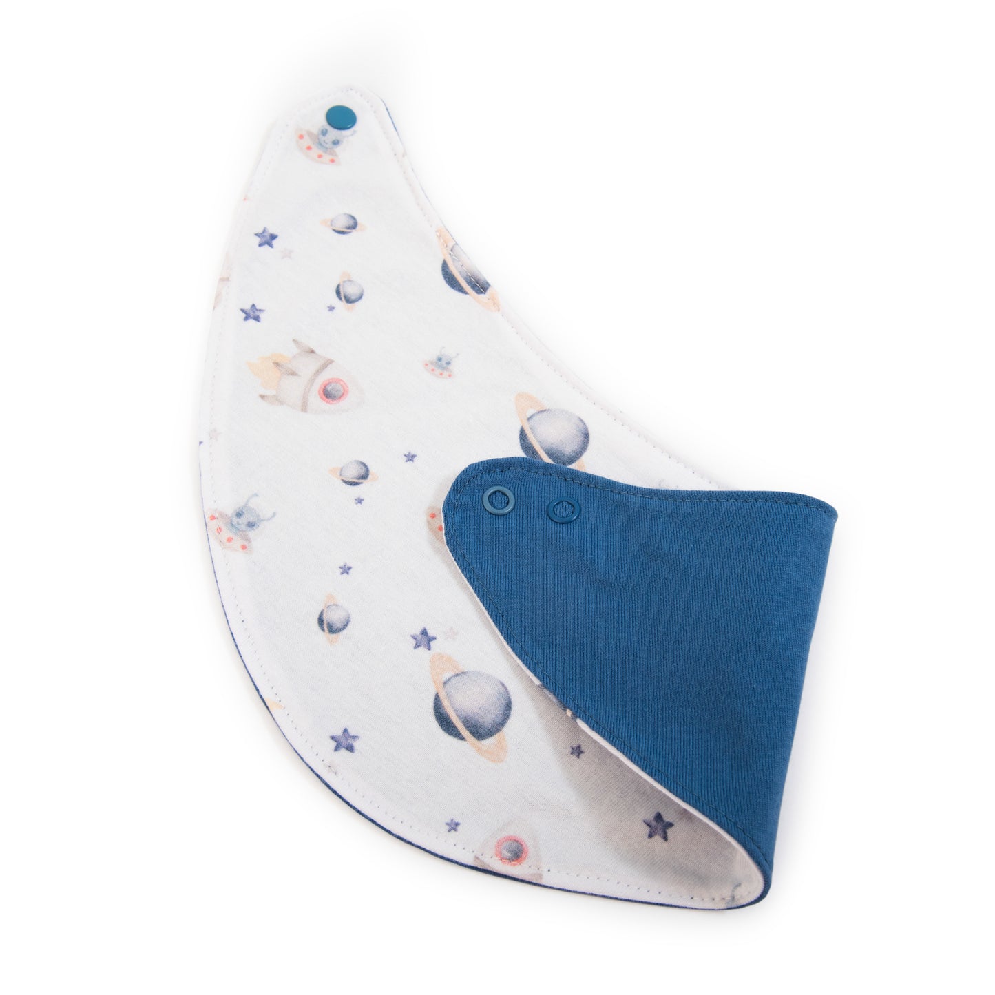 Babero Redondo Espacio de Algodón Reversible