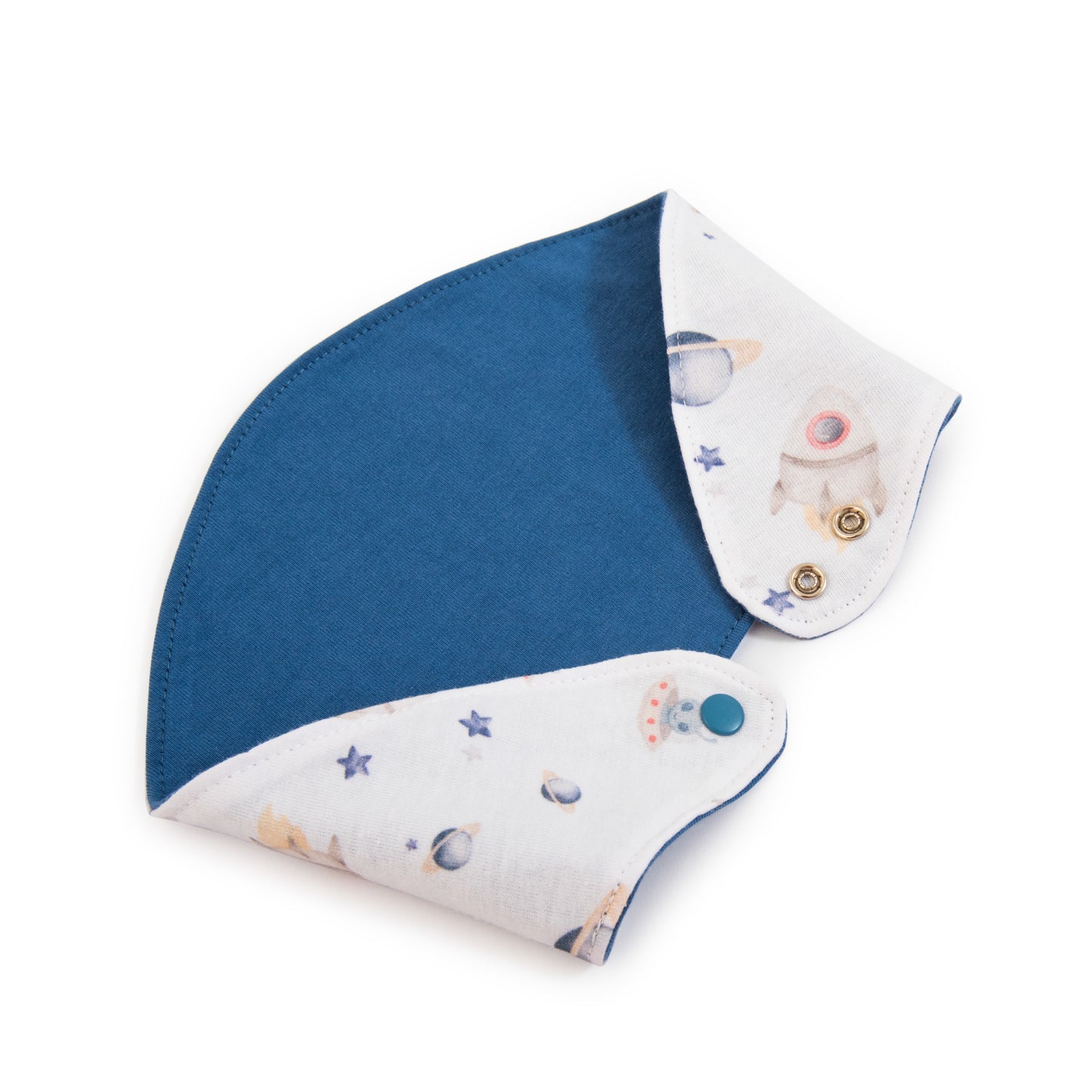 Babero Redondo Espacio de Algodón Reversible