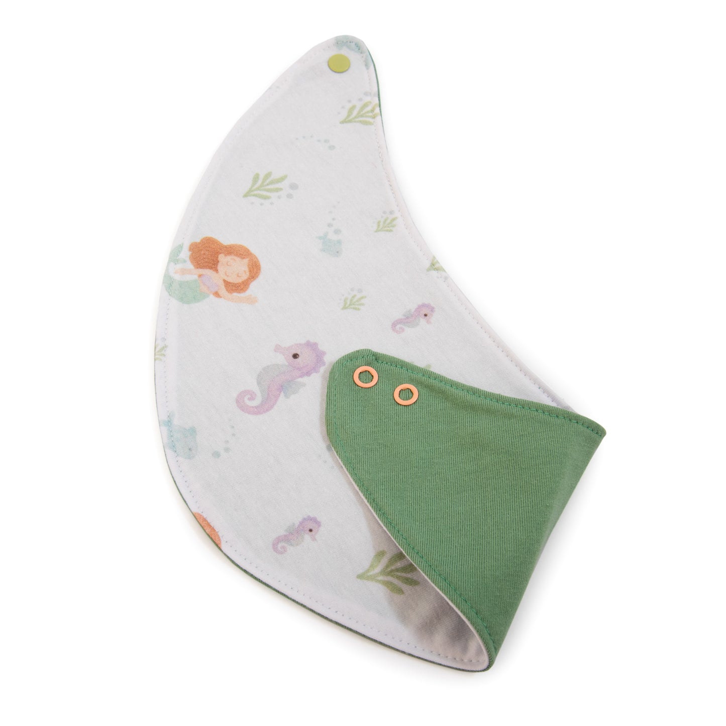 Babero Redondo Sirena de Algodón Reversible