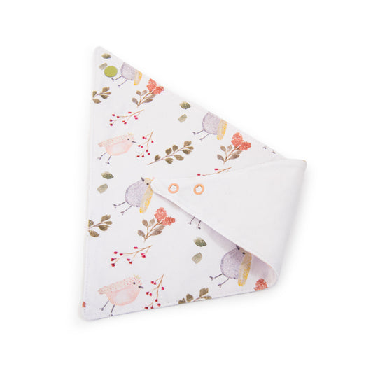 Babero  Bandana  Pajaritos de Algodón Reversible