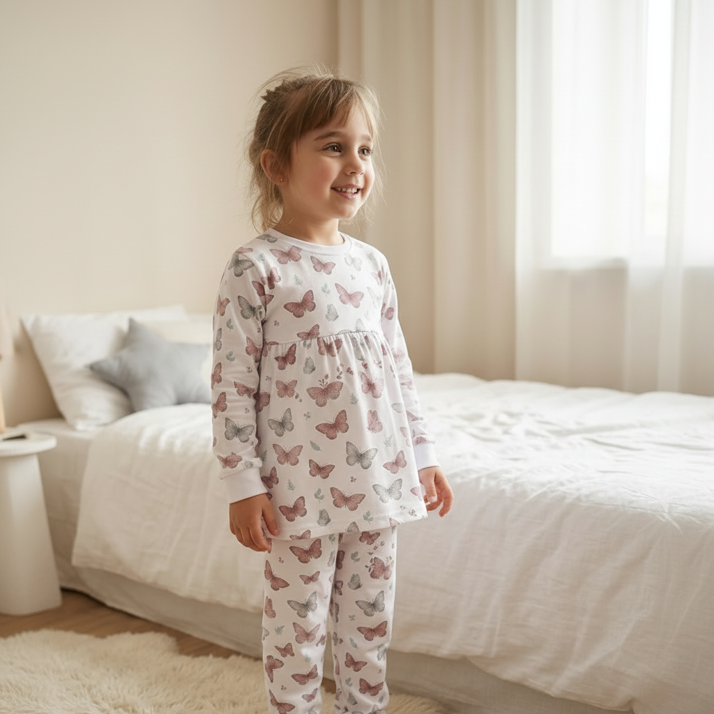 *PREVENTA* Pijama Invierno Niña Franela Algodón Pima Lunaria