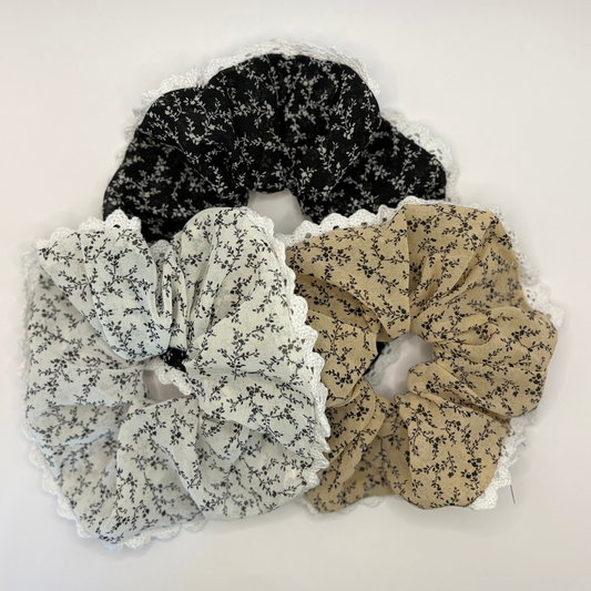 Pack 3 Scrunchies con encaje
