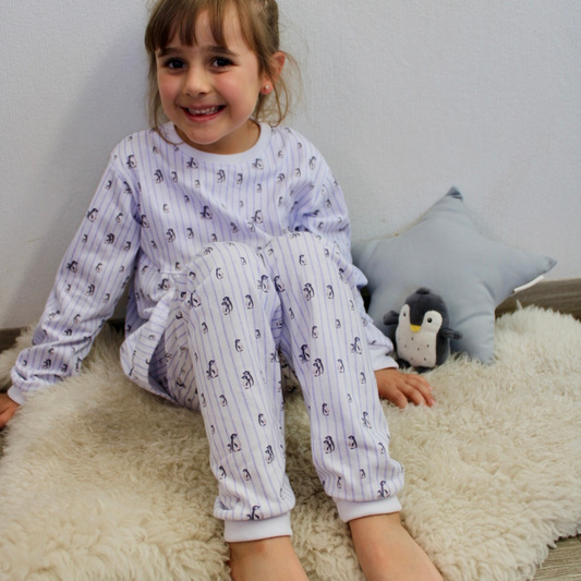 Pijama Media Estación Algodón Pima Brisa Antártica Niña