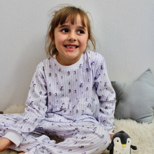 Pijama Media Estación Algodón Pima Brisa Antártica Niña