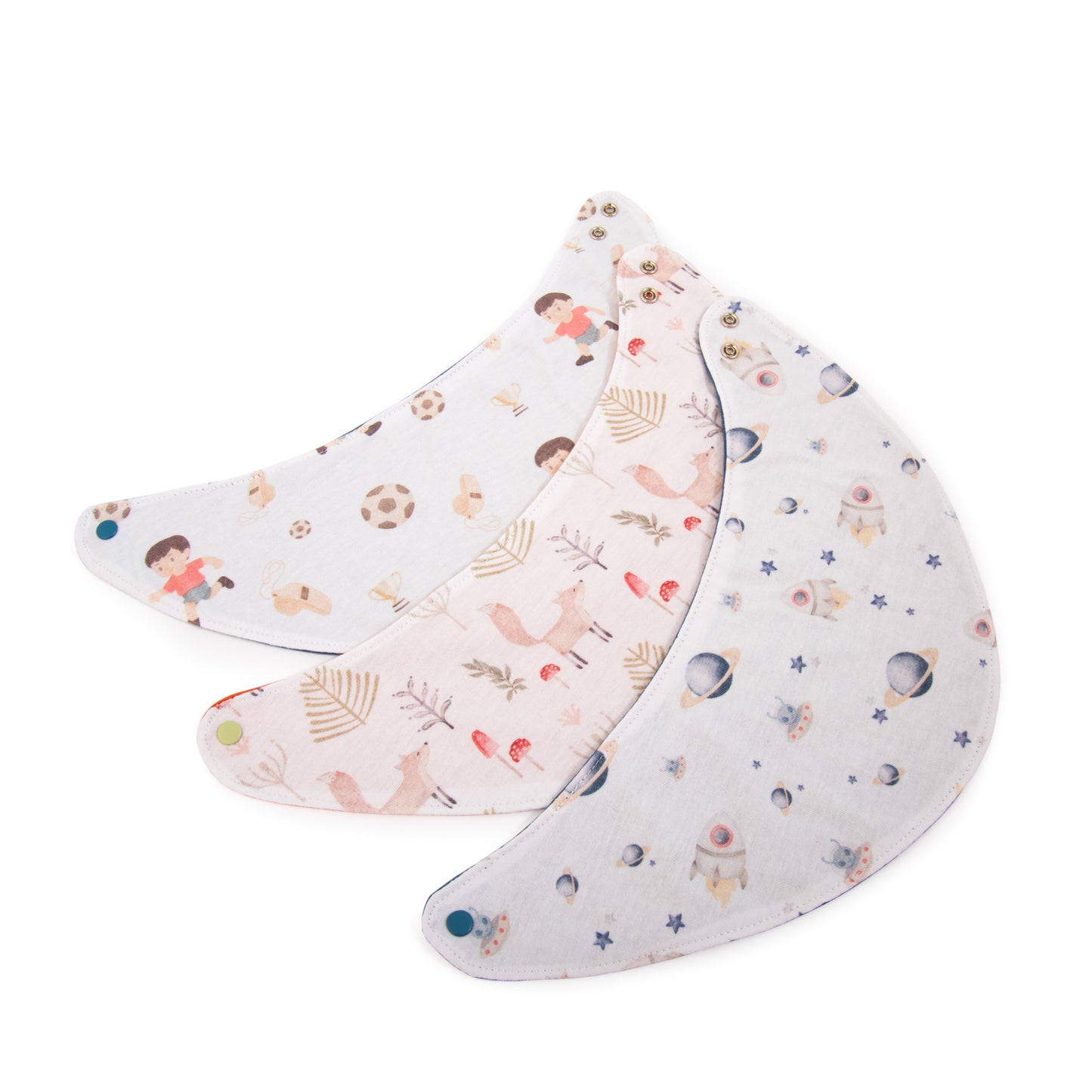 Pack 3 Baberos Redondos de Algodón Niño