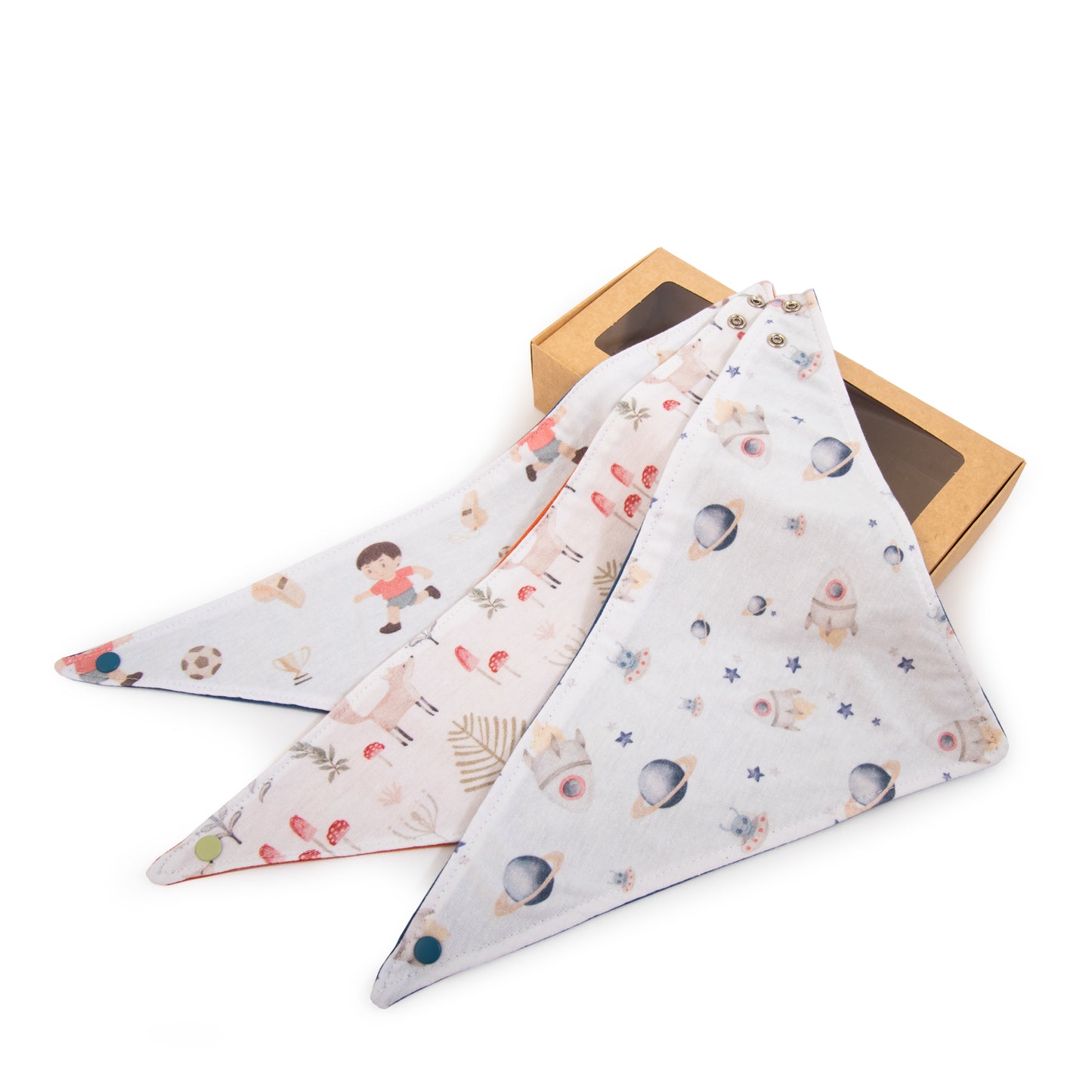 Pack 3 Baberos Bandana de  Algodón Niño