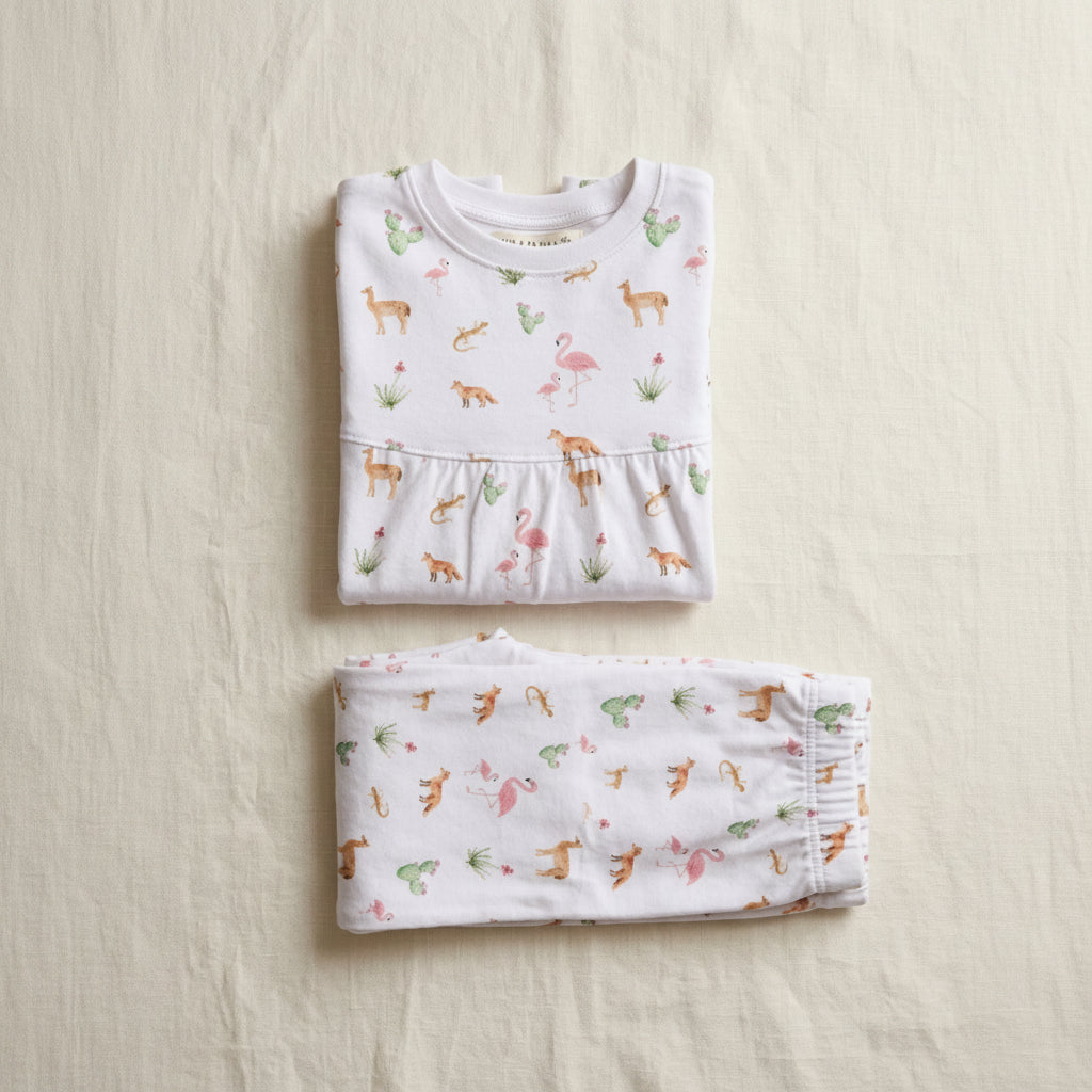 Pijama Brisa Atacama Ancestral Niña · Algodón Pima Jersey