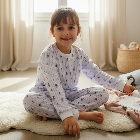 Pijama Brisa Antártica niña · Algodón Pima Jersey