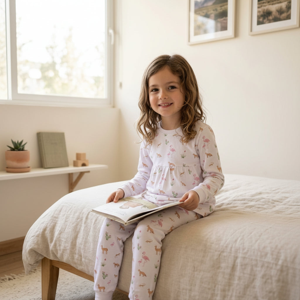 Pijama Brisa Atacama Ancestral Niña · Algodón Pima Jersey