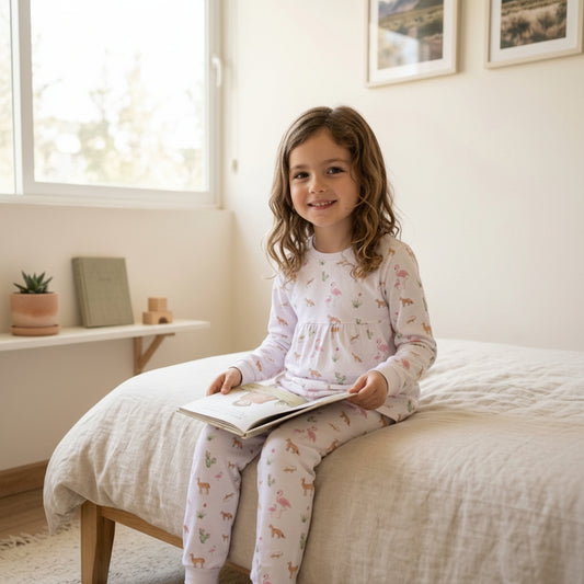 Pijama Brisa Atacama Ancestral Niña · Algodón Pima Jersey